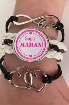 Quel Cadeau offrir à sa maman pour la fête des mères : Bracelet Super Maman