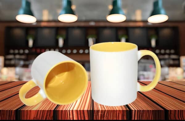 Mug couleur intérieur à personnaliser Jaune