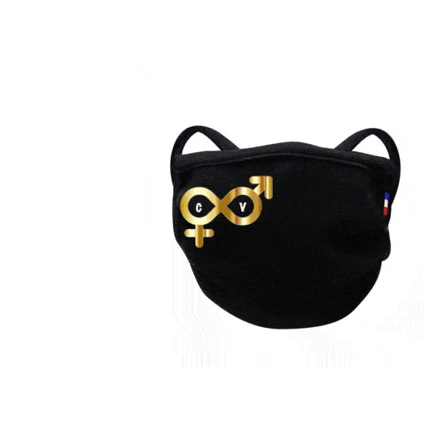 Masque afnor noir : mariage symbole infini