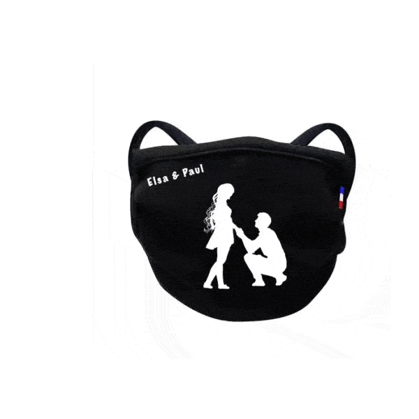 Masque afnor noir : demande en mariage