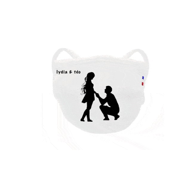 Masque afnor blanc : demande en mariage