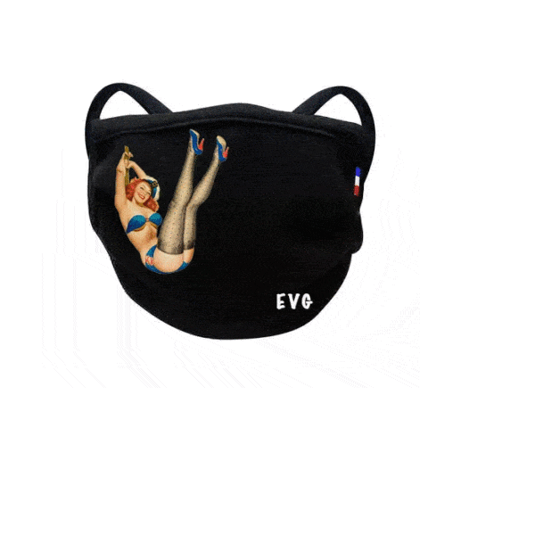 masque afnor noir  EVG Strip teaseuse rétro