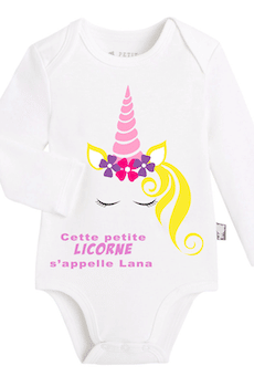 Body bébé fille licorne