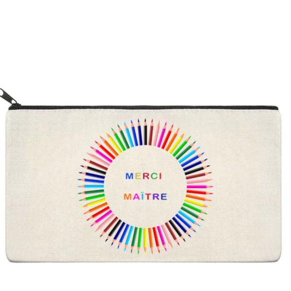 Cadeau personnalisé de maître : Trousse "crayons merci maître"