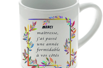 Tasse feuillage remerciement maîtresse