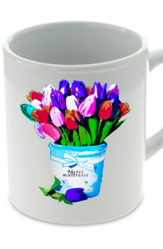 Tasse tulipes merci maîtresse