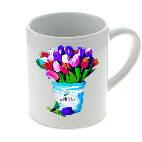 Tasse tulipes merci maîtresse