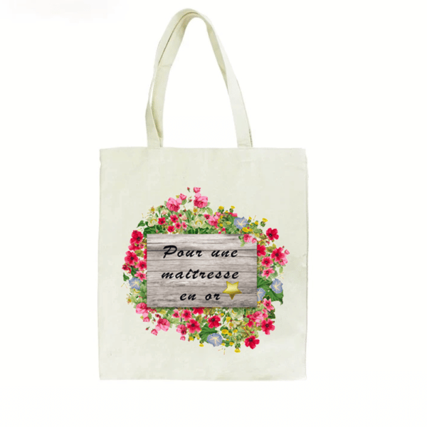 Sac en toile fleuri