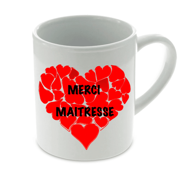 Tasse coeur merci maîtresse