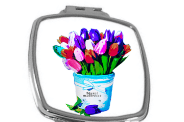 Miroir tulipes merci maîtresse