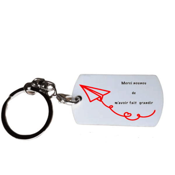 Idée pour cadeau merci de nounou : Porte clé "merci nounou de me faire grandir"