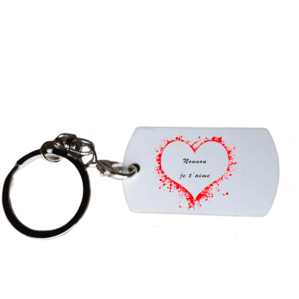Idée cadeau de merci nounou : porte clé coeur "nounou je t'aime"