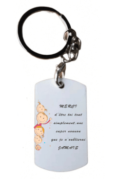 Porte-clés 'Merci' Personnalisable - En Acier Inoxydable Argenté - Cadeau Remerciement Nounou, Ami, Collègue, Maitresse