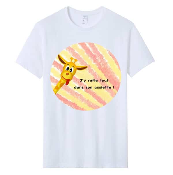 T-shirt Humour J'y RAfle tout dans son assiette