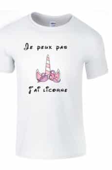 T-shirt je peux pas j'ai licorne