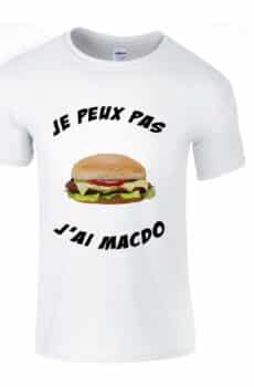 T-shirt je peux pas j'ai macdo