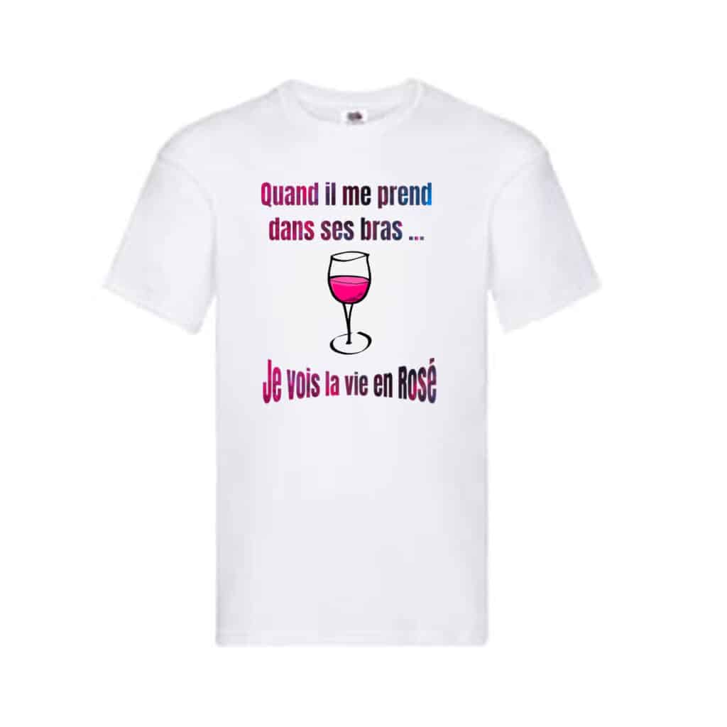 Tshirt Humour quand il me prend dans ses bras MAskPerso
