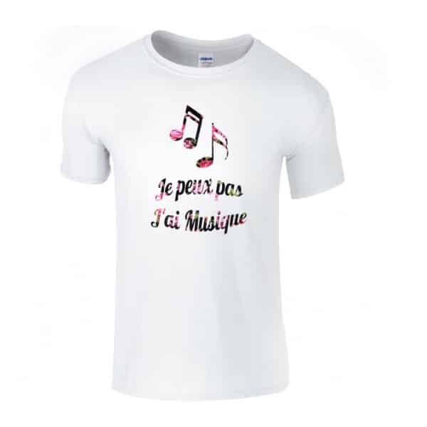 T-shirt je peux pas j'ai musique