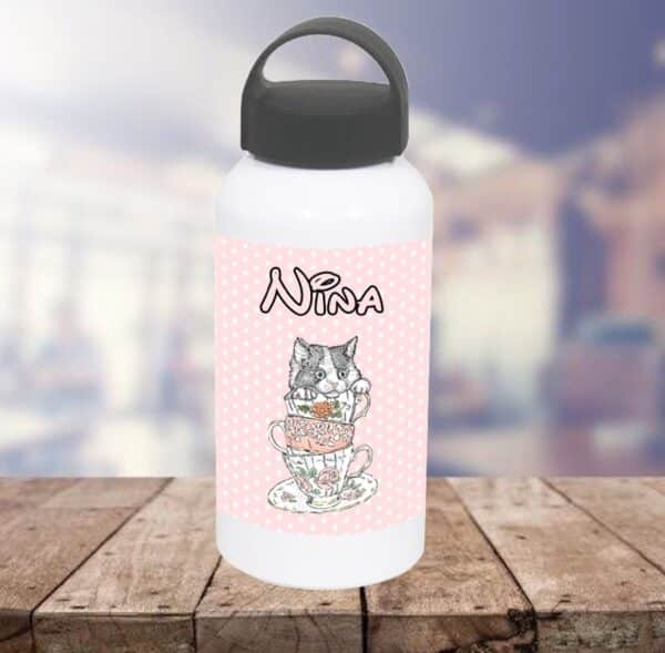 Gourde Chat - Prénom personnalisable