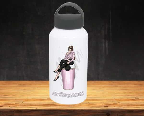 Gourde Femme Café - Prénom personnalisable