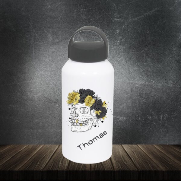 Gourde Skull Doré - Prénom personnalisable