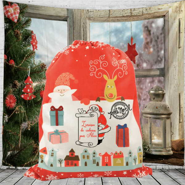 Sac cadeau de Noel double face