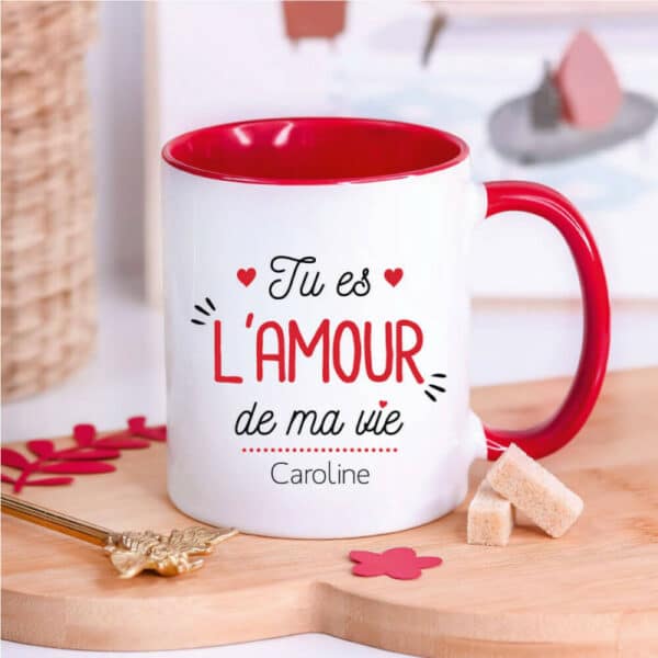 Mug couleur intérieur à personnaliser Rouge