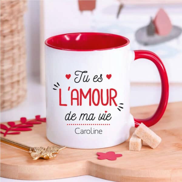 Mug couleur intérieur à personnaliser Rouge