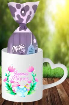 Cadeau pâques original : Mug fleurs oeufs