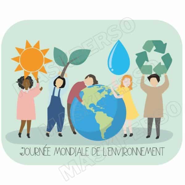 T-Shirt Blanc journée mondiale de l'environnement – Image 2
