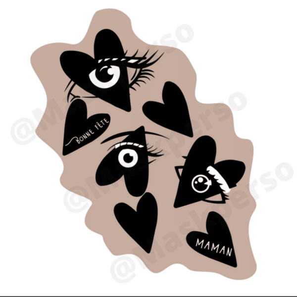 Tasse coeur bonne fête maman noire – Image 2