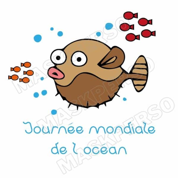 T-Shirt Blanc poisson journée mondiale de l'océan – Image 2