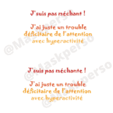 T-Shirt uni TDAH "je suis pas méchant" – Image 2