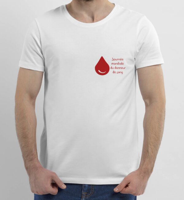 T-Shirt Blanc journée mondiale du donneur de sang