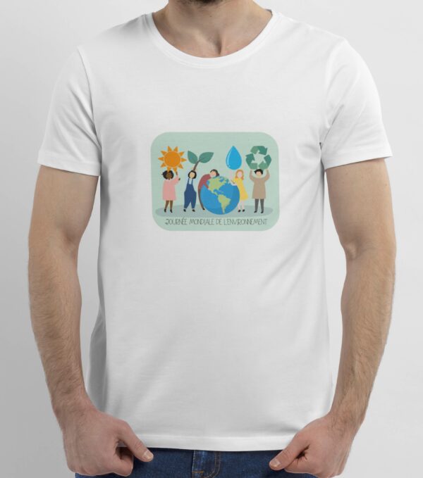 T-Shirt Blanc journée mondiale de l'environnement Homme