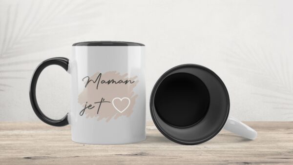 Tasse maman je t'aime noire