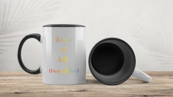 Tasse la vie est belle sans gluten coloré