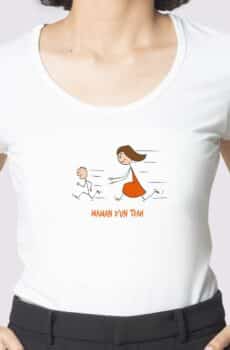T-Shirt Blanc maman d'un TDAH
