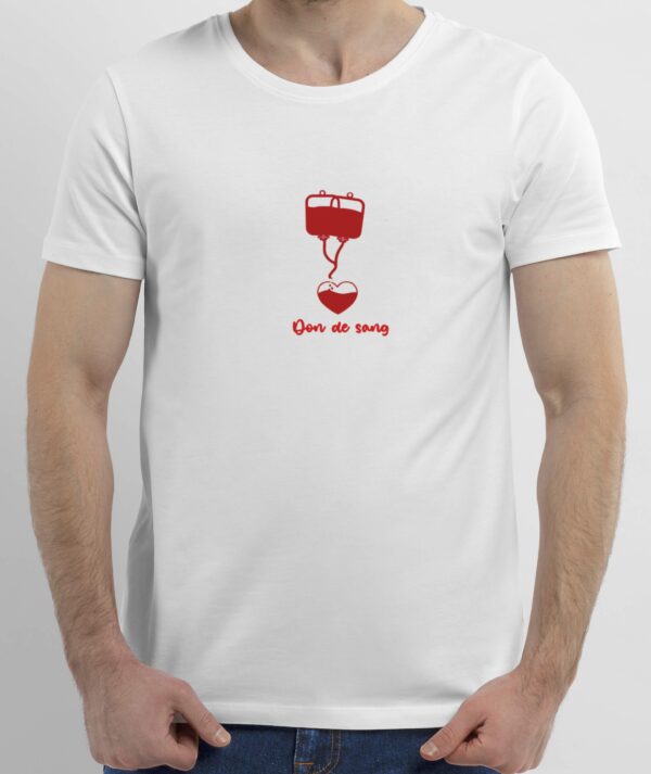 Don du sang : T-SHIRT blanc coeur – Image 3