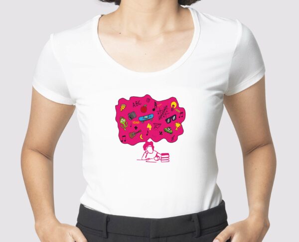 T-Shirt Blanc pensées TDAH Femme