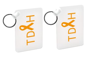 porte clés ruban TDAH orange