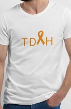 T-Shirt Blanc TDAH couleur orange