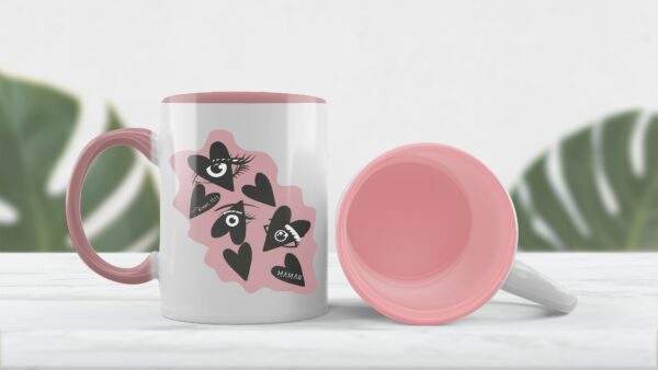 Tasse coeur bonne fête maman Rose