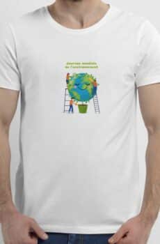 T-Shirt Blanc planète journée de l'environnement