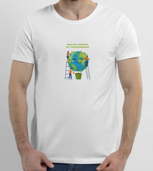 T-Shirt Blanc planète journée de l'environnement