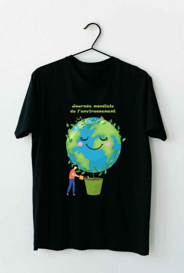 T-shirt personnalisable Noir planète – Image 2