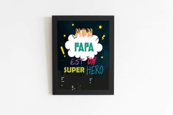 Cadre papa super héros