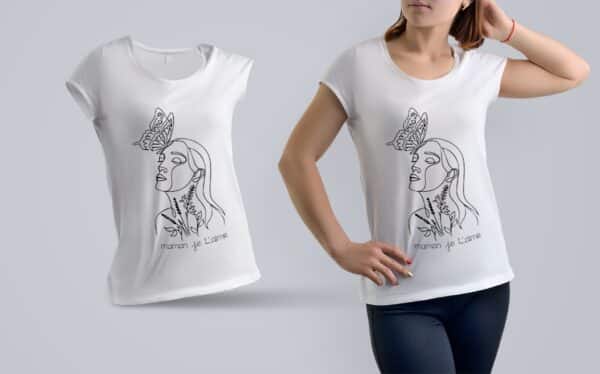 Tee-Shirt Maman je t'aime papillon visage