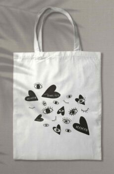 Cadeau fête des mères : tote bag coeur