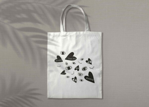 Cadeau fête des mères : tote bag coeur